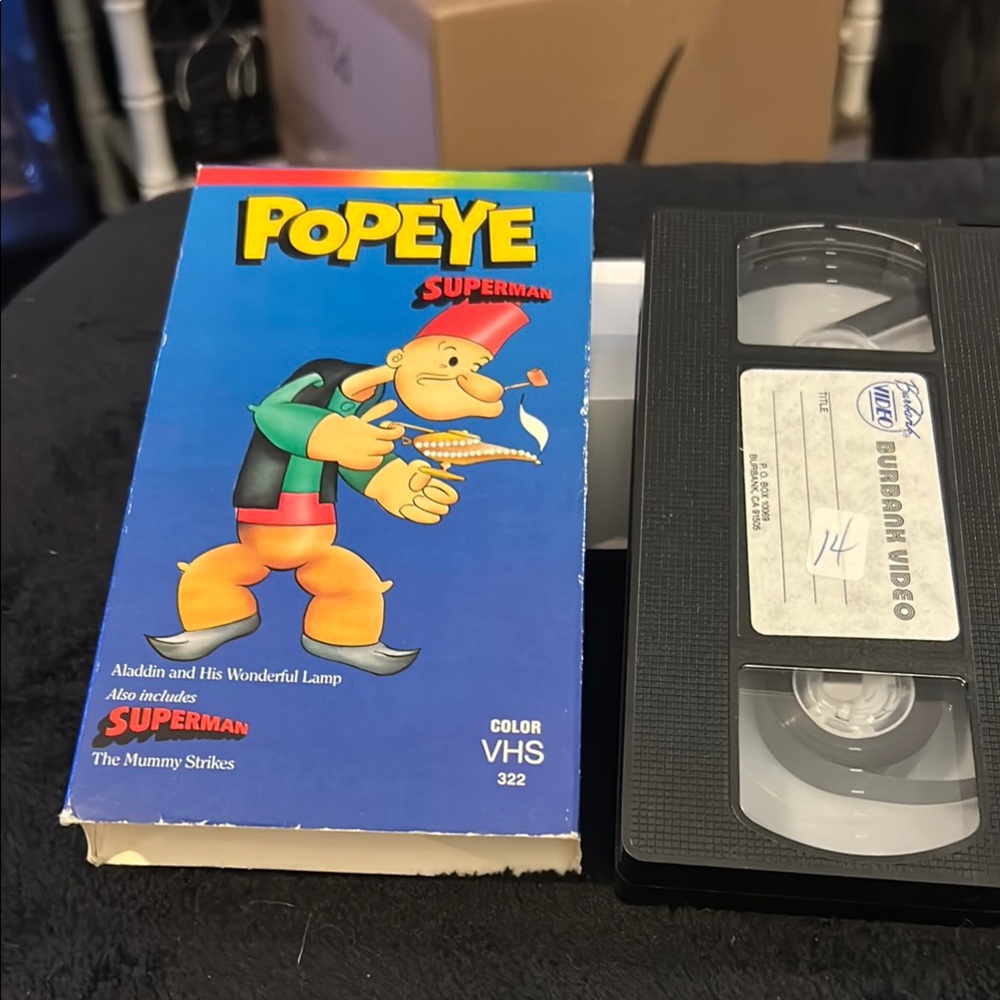 Popeye Superman VHS Tape - Black